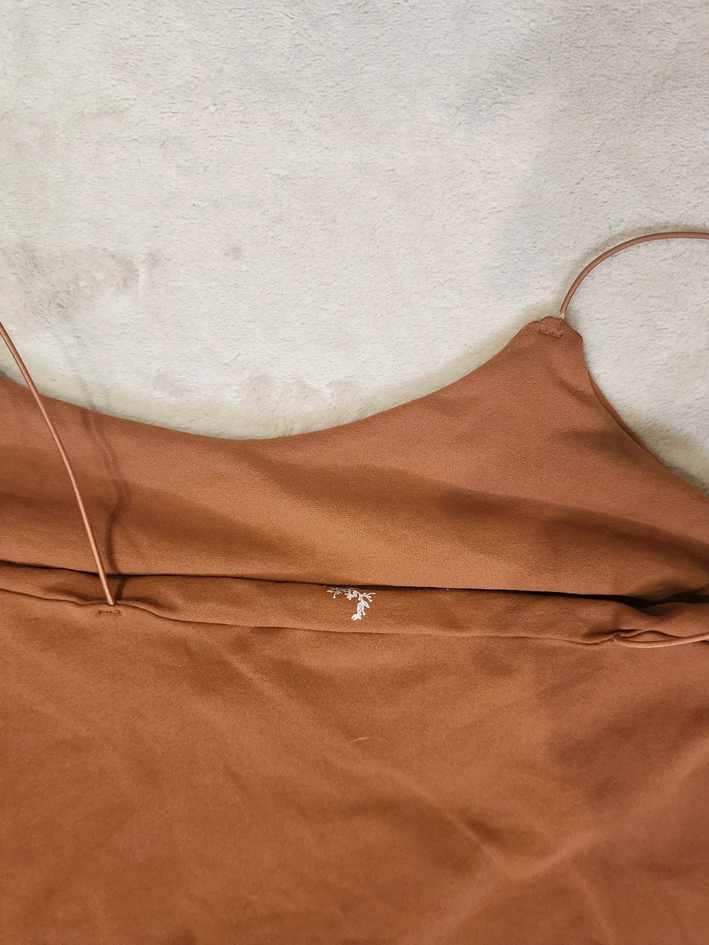 Free People Rust Brown Spaghetti Strap Bodysuit